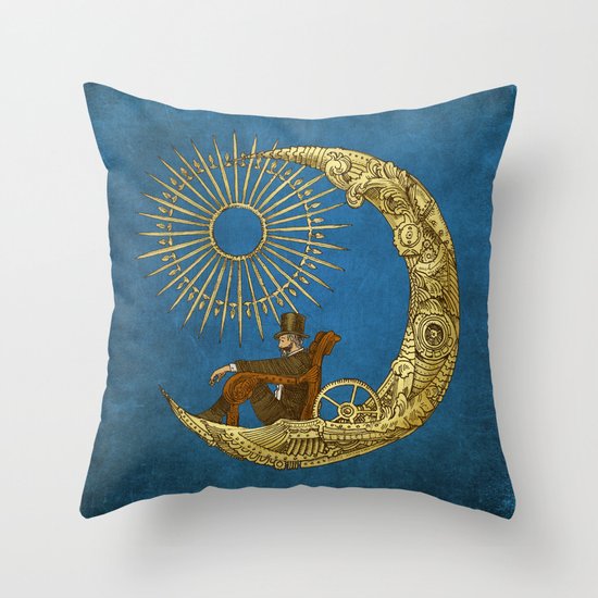 Moon Travel (Colour Option) Throw Pillow