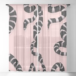 Snake Pink Sheer Curtain