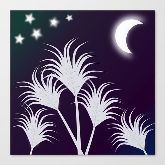 Palms at Night Canvas Print