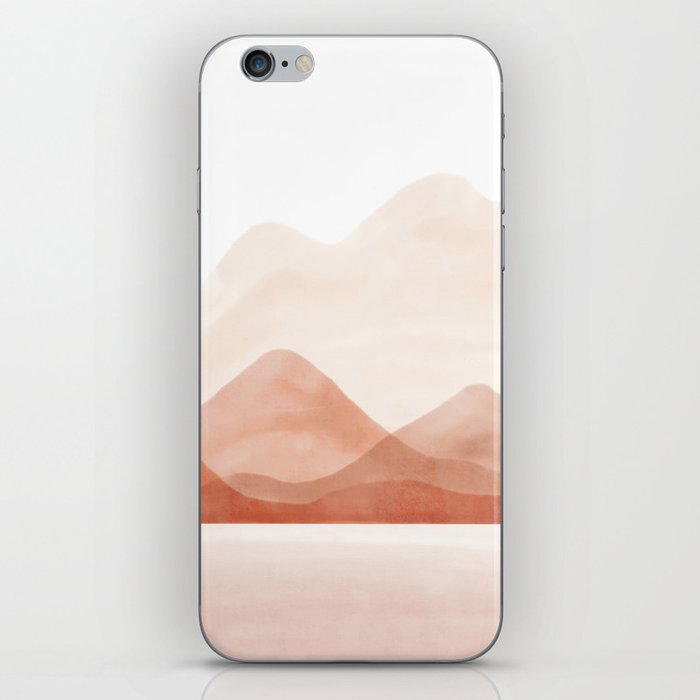 Warm watercolor abstract landscape iPhone Skin