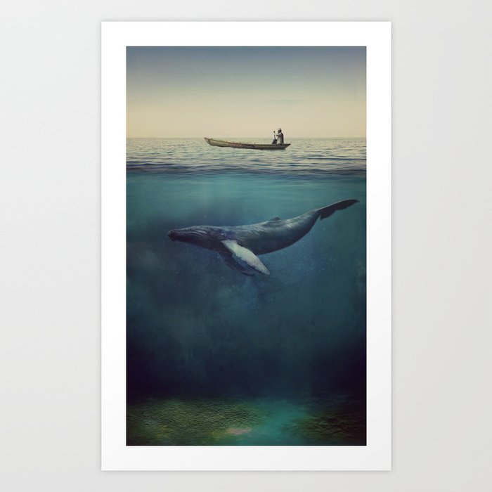 Old Sea and the Man Art Print