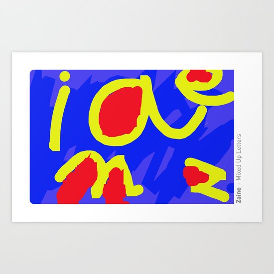 mixed up letters Art Print
