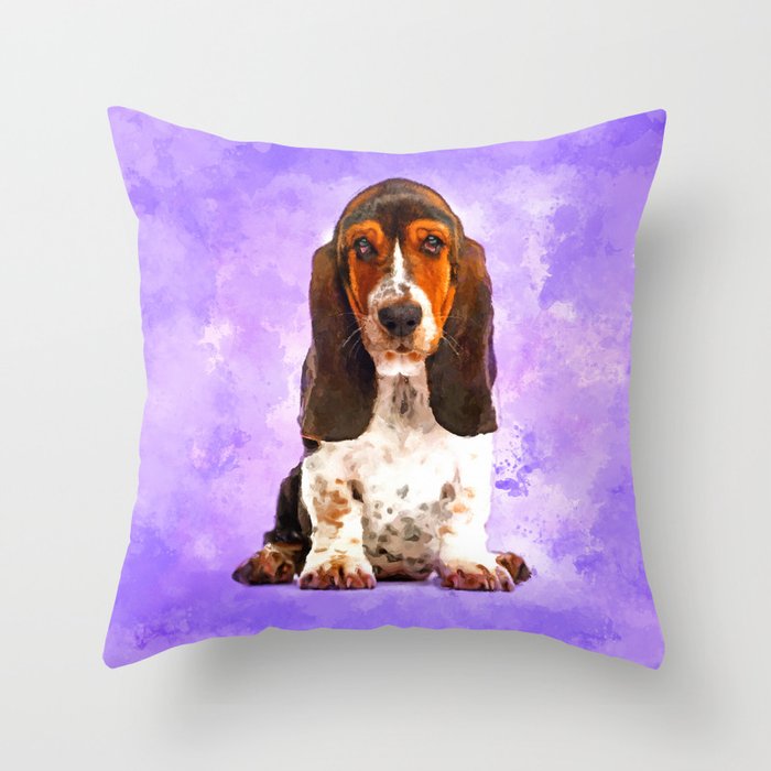 Basset Hound Puppy Throw Pillow
