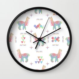 Colorful Alpaca Wall Clock