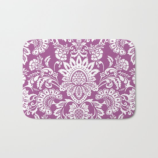 Damask in cyclamen Bath Mat