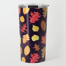 Autumn Leaves - dark plum Travel Mug