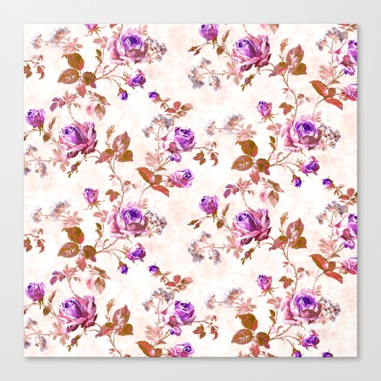 Purple Gold Roses Canvas Print