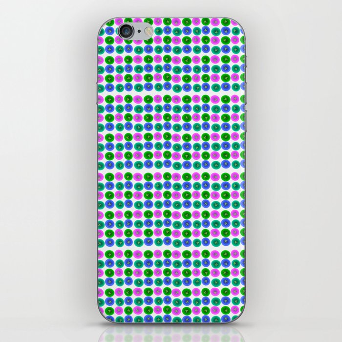 Colorful polka dots with leaf iPhone Skin