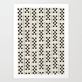 Dominos Pattern - monochrome hand-drawn  Art Print