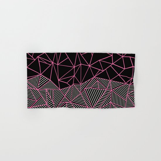 Ab Half an Half Black and Pink Hand & Bath Towel
