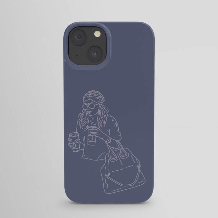 Starbucks Double-Fisting, Periwinkle  iPhone Case