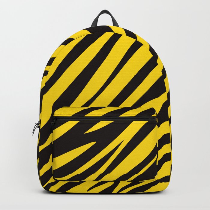 Yellow and Black Abstraction Lines Backpack