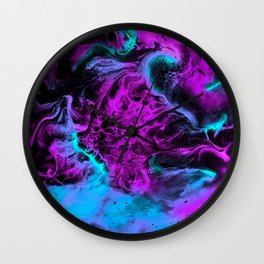 When Purple and Blue Get Together to Create Abstract Scenes Wall Clock