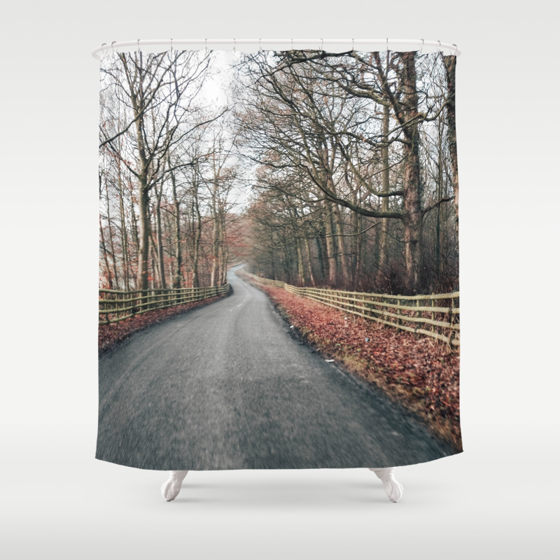 Winter Country Lane Shower Curtain By Alexbcib Society6