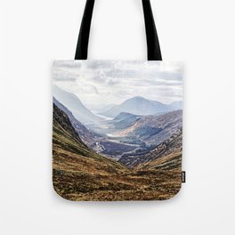 View of Glen Etive from Glencoe, Scotland Tote Bag