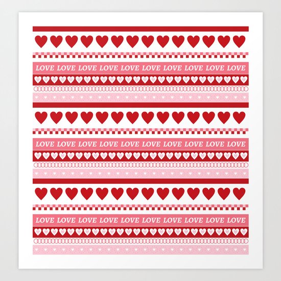 Valentine's Day - Love Pattern Art Print