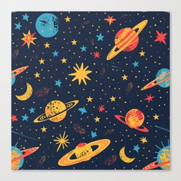 Funny Night Space 2 Canvas Print