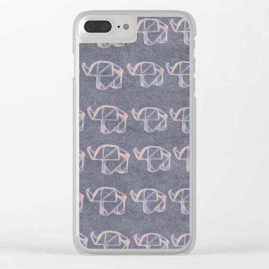 Origami elephant Clear iPhone Case
