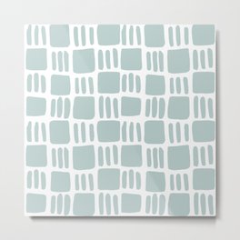 Abstract squares - blue gray Metal Print | Trendy, Lines, Simplicity, Digital, Checkered, Stripes, Gingham, Simple, Bluegray, Checkers 