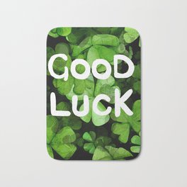 Lucky Clover Bath Mat | Luck, Typography, Painting, Nature, Stpatrick, Lucky, Digital, Shamrock, Plant, Ireland 