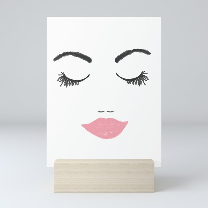 Pritty woman face Mini Art Print