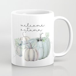 welcome autumn blue pumpkin Mug