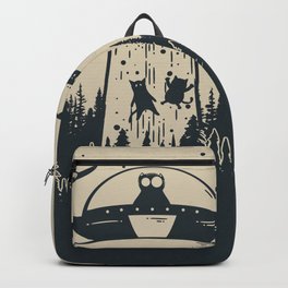 Unidentified Feline Object Backpack | Extraterrestrial, Ufo, Nature, Galaxy, Scifi, Moon, Graphicdesign, Digital, Cats, Universe 