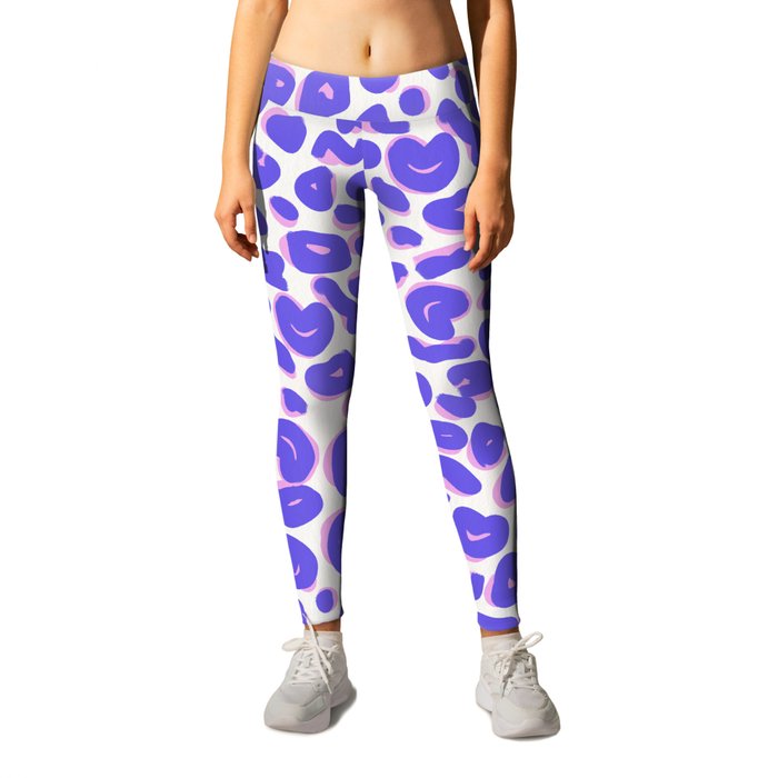 Leopard Print Abstractions – Periwinkle Leggings