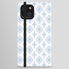 Pale Blue Native American Tribal Pattern iPhone Wallet Case