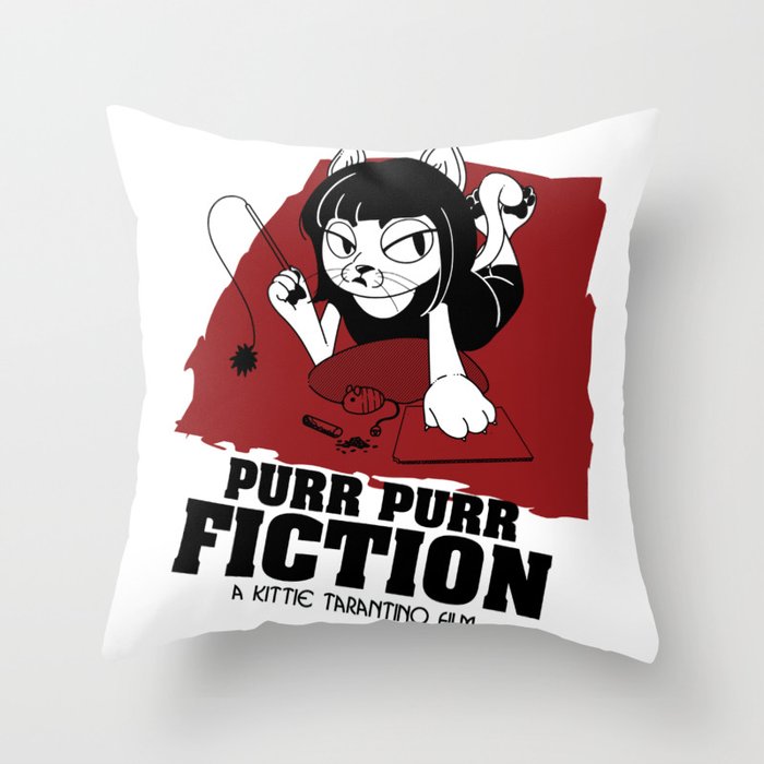 Purr Purr Fiction Throw Pillow