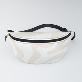 Liquid Swirl Abstract Pattern in Pale Beige and White Fanny Pack