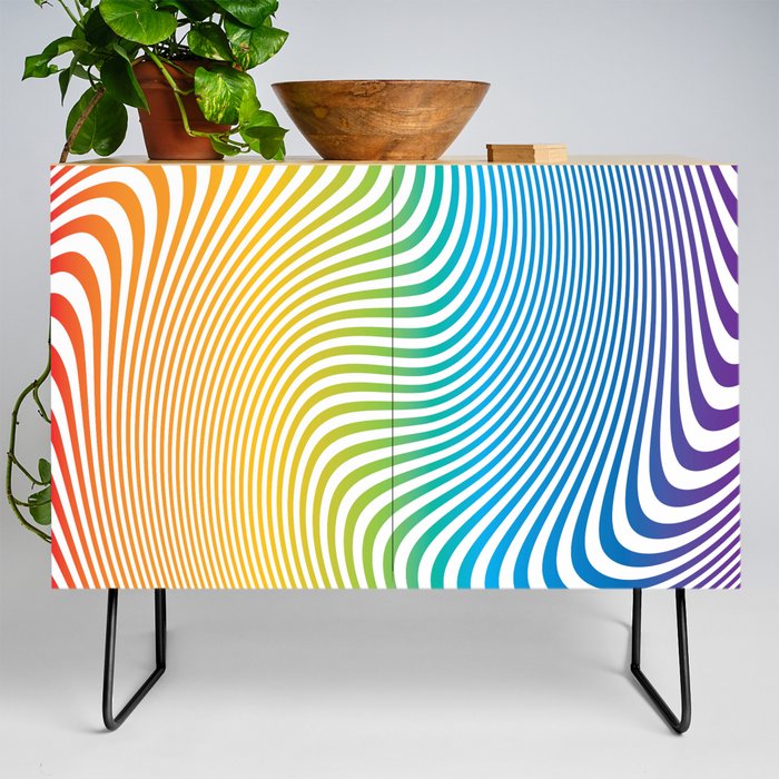 Twisty Stripes in Rainbow Colors. Credenza