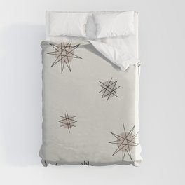 Atomic Age Starburst Planets Off-White Taupe Duvet Cover