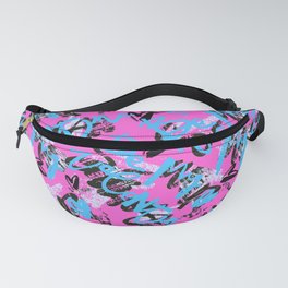 Be my Valentine.Hand drawn seamless typographic style funky t-shirt doodle  Fanny Pack