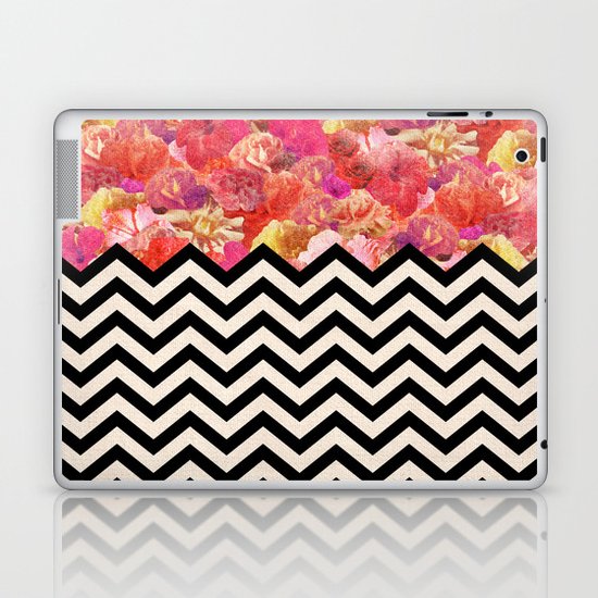 Chevron Flora Laptop & iPad Skin