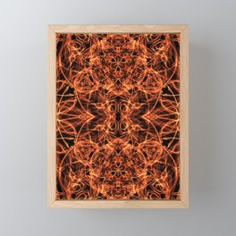 Liquid Light Series 35 ~ Orange Abstract Fractal Pattern Framed Mini Art Print