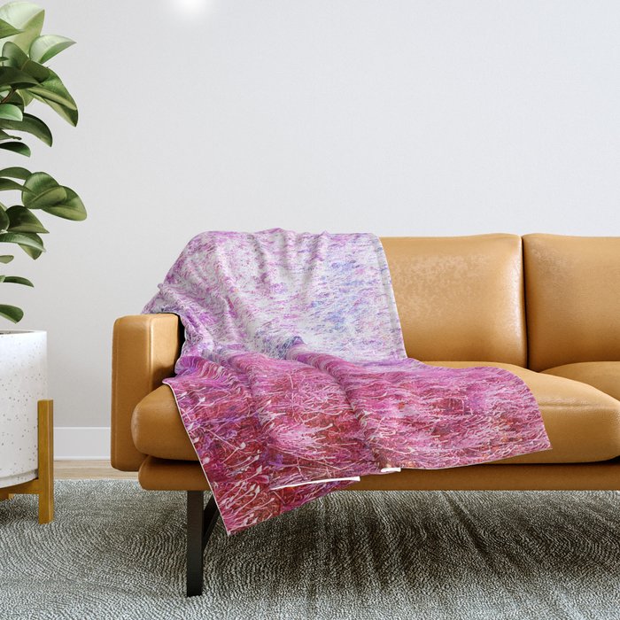bright purple and pink ombre fluff gradient Throw Blanket