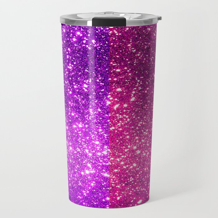 Purple And Pink Glitter Trendy Collection Travel Mug