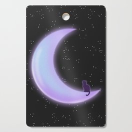 Cat on Moon | Retro Glow Cutting Board