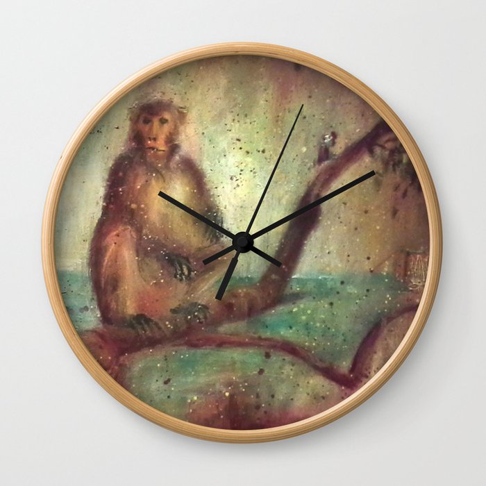 Indian monkeys. Macacos. Animals Wall Clock