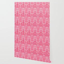 Hot Pink Scroll Wallpaper