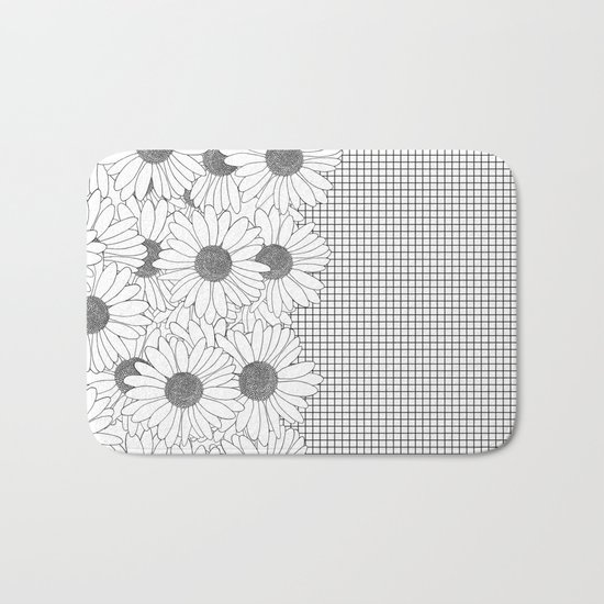Daisy Grid on Side Bath Mat