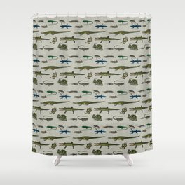 Reptiles vintage pattern Shower Curtain