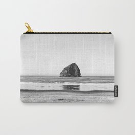 Pacific City Oregon Coast | Cape Kiwanda Sea Stack | Black and White Travel Photography Carry-All Pouch