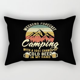 Funny Weekend Forecast Camping Beer Rectangular Pillow