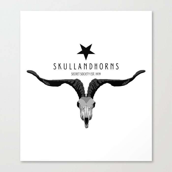 Skull and Horns B/Wider Horns Canvas Print