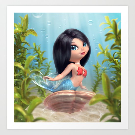 Cute Mermaid Art Print