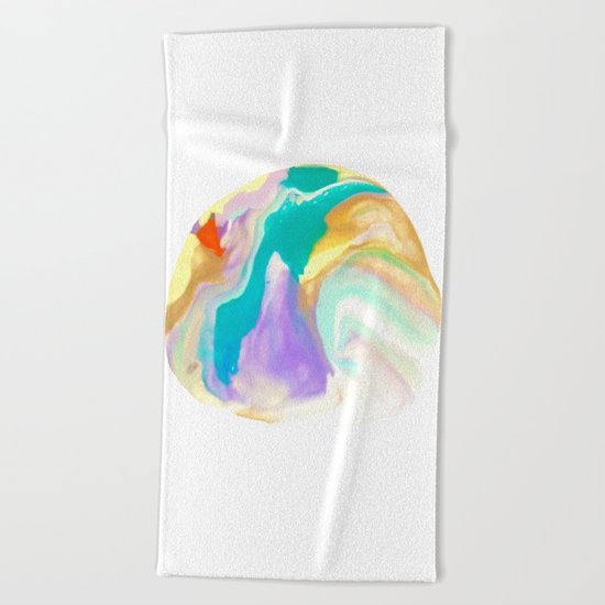 Deep Sea Colorful Surprises Marbling Beach Towel