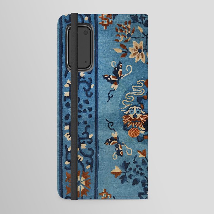 Aincent Chinese Old Century Authentic Colorful Deep Royal Blue Vintage Patterns Android Wallet Case