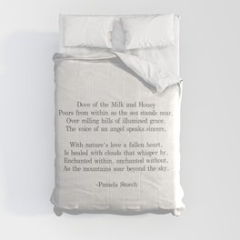Dove of the Milk and Honey Poem Black and White Writer's Edition Comforter